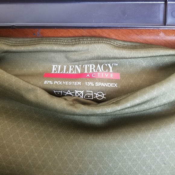 Ellen Tracy Active Olive Green Leggings - Picture 3 of 4